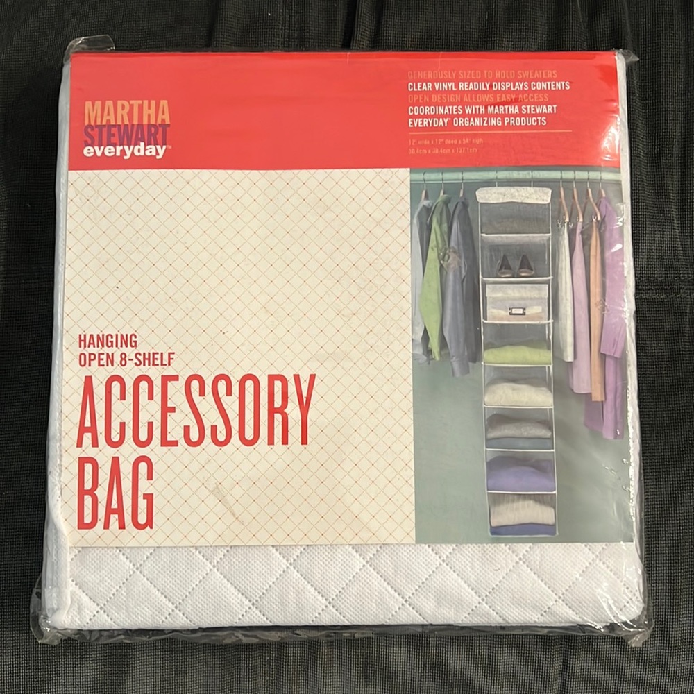 Martha Stewart Everyday Hanging Open 8-shelf Accessory Bag